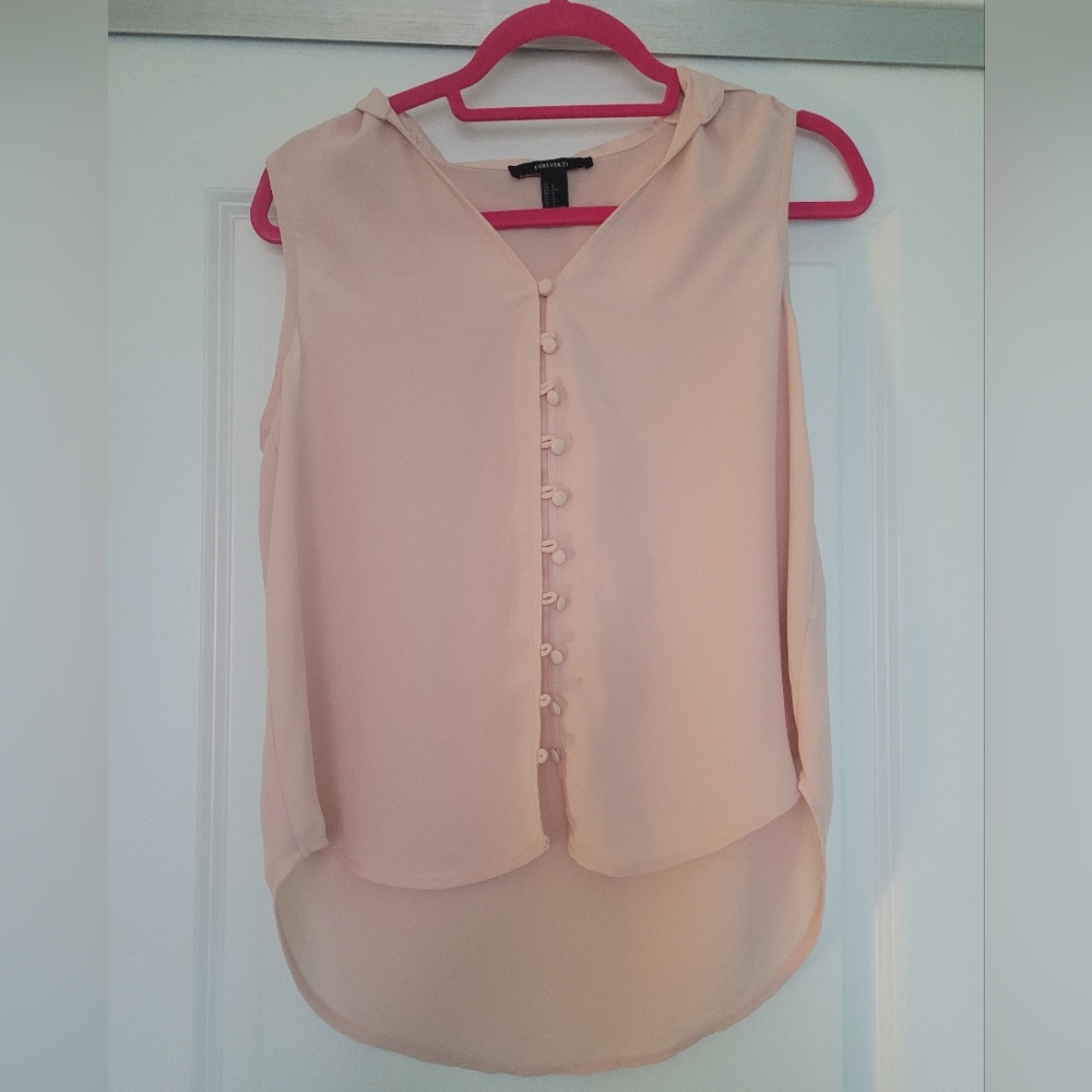 F21 Baby Pink Button Up Top